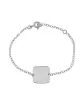 Gourmette Enfant Carr&eacute;e avec Cha&icirc;ne For&ccedil;at en Or Personnalisable