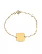 Gourmette Enfant Carr&eacute;e avec Cha&icirc;ne For&ccedil;at en Or Personnalisable