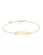 Bracelet Rectangle Grav&eacute; Adolescent(e) avec Maille Marine en Or Personnalisable