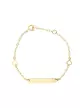 Gourmette Enfant Rectangle avec Cha&icirc;ne For&ccedil;at Coeurs en Or Personnalisable