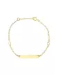 Gourmette Enfant Rectangle avec Cha&icirc;ne For&ccedil;at &Eacute;toiles en Or Personnalisable