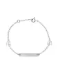 Gourmette Enfant Rectangle avec Cha&icirc;ne For&ccedil;at Papillons en Or Personnalisable