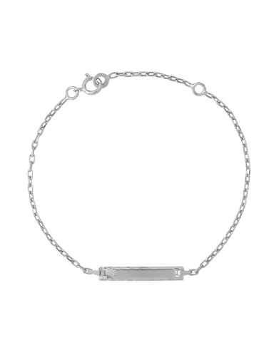 Gourmette B&eacute;b&eacute; Rectangle &Eacute;toil&eacute;e avec Cha&icirc;ne For&ccedil;at en Or Personnalisable