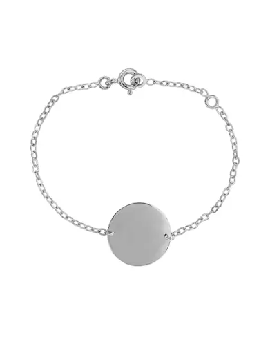 Gourmette Enfant Ronde avec Cha&icirc;ne For&ccedil;at en Or Personnalisable