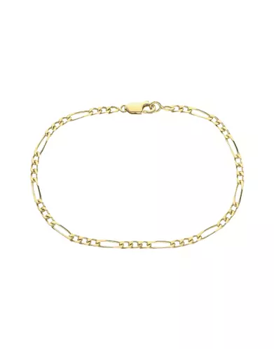 Bracelet Adolescent(e) Cha&icirc;ne Maille Altern&eacute;e 3/1 en Or Jaune 18K