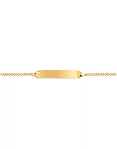 Gourmette B&eacute;b&eacute; Rectangle avec Cha&icirc;ne Gourmette en Or Jaune Personnalisable