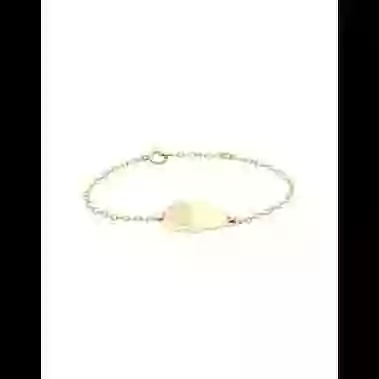 Gourmette Fille F&eacute;e C&oelig;ur en Or - La F&eacute;e Galipette image cachée