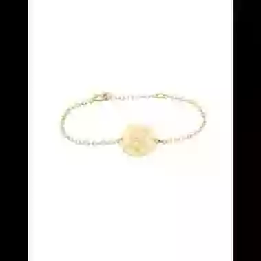 Bracelet Cha&icirc;ne Fille Fleur en Or - La F&eacute;e Galipette image cachée