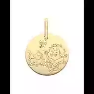M&eacute;daille Petit Gar&ccedil;on Chat en Or - La F&eacute;e Galipette image cachée