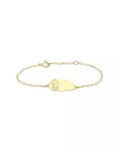 Gourmette Gar&ccedil;on C&oelig;ur B&eacute;b&eacute; en Or - La F&eacute;e Galipette