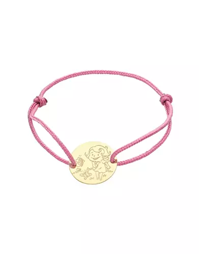 Bracelet Cordon Fille Papillons en Or - La F&eacute;e Galipette