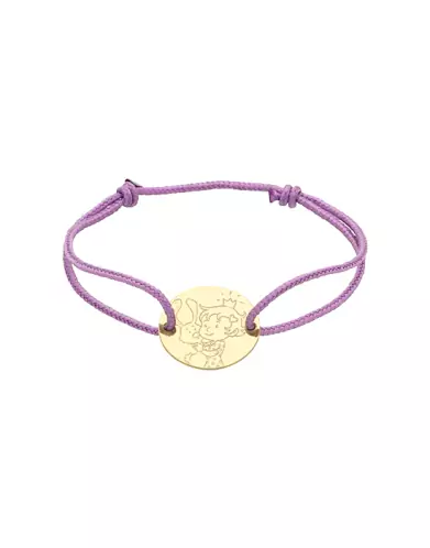 Bracelet Cordon Fille Lapin en Or - La F&eacute;e Galipette