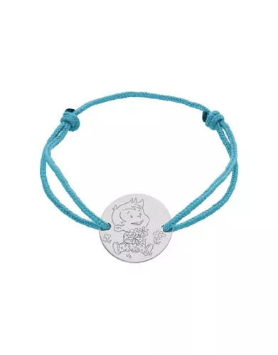 Bracelet Cordon Gar&ccedil;on Fleurs en Or - La F&eacute;e Galipette