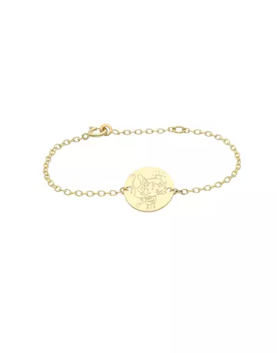 Bracelet Cha&icirc;ne Fille Lapin en Or - La F&eacute;e Galipette