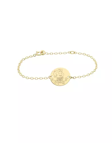 Bracelet Cha&icirc;ne Gar&ccedil;on Fleurs en Or - La F&eacute;e Galipette