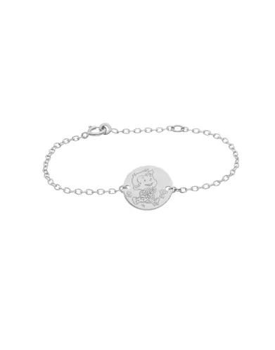 Bracelet Cha&icirc;ne Gar&ccedil;on Fleurs en Or - La F&eacute;e Galipette