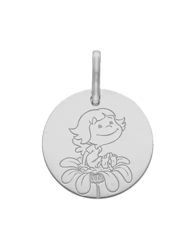 M&eacute;daille Petite Fille Fleur en Or - La F&eacute;e Galipette