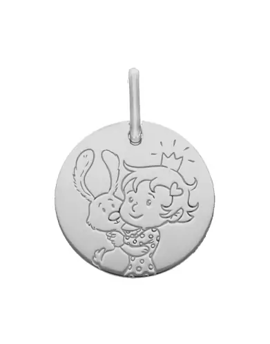 M&eacute;daille Petite Fille Lapin en Or - La F&eacute;e Galipette