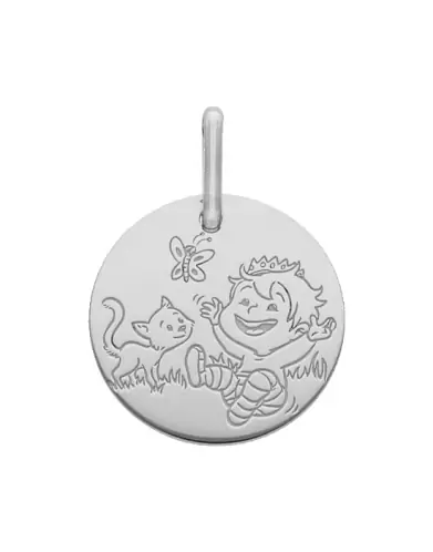 M&eacute;daille Petit Gar&ccedil;on Chat en Or - La F&eacute;e Galipette