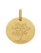 M&eacute;daille Ronde M Arbre de Vie Oiseaux en Or Personnalisable