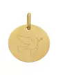 M&eacute;daille Ronde M Colombe en Or Personnalisable