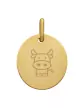 M&eacute;daille Ovale M Zodiaque Enfantin en Or &agrave; Personnaliser