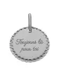 M&eacute;daille Or Ronde Perl&eacute;e &agrave; Graver