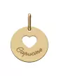 M&eacute;daille Ronde Or C&oelig;ur Ajour&eacute;e Personnalisable