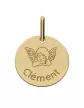 M&eacute;daille Ronde Or Ange Personnalisable