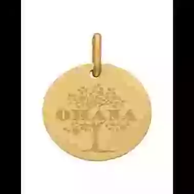 M&eacute;daille Ronde M Arbre de Vie Ohana en Or Personnalisable image cachée