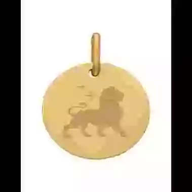 M&eacute;daille Ronde M Embl&egrave;me Zodiaque image cachée