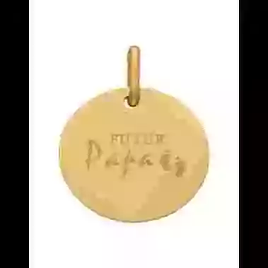 M&eacute;daille Ronde M Futur Papa en Or Personnalisable image cachée