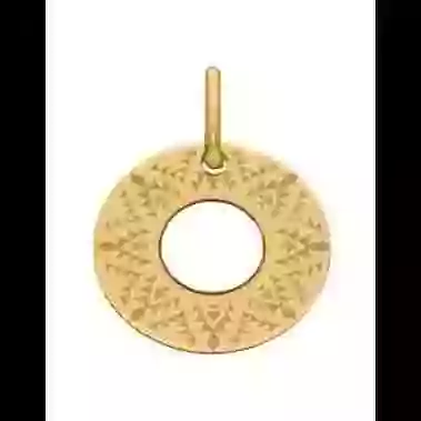 M&eacute;daille Ronde Ajour&eacute;e M Tribal en Or &agrave; Personnaliser image cachée