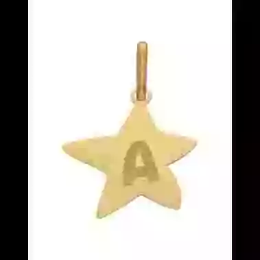 M&eacute;daille Etoile M Alphabet Enfant en Or &agrave; Personnaliser image cachée