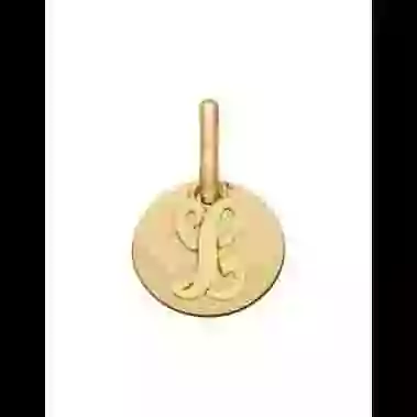 Petite M&eacute;daille Ronde Initiale Personnalisable en Or image cachée