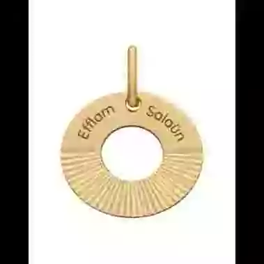 M&eacute;daille &agrave; Personnaliser en Or Cercle Soleil image cachée