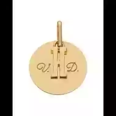 M&eacute;daille Ronde Or &agrave; Graver & Son Initiale image cachée