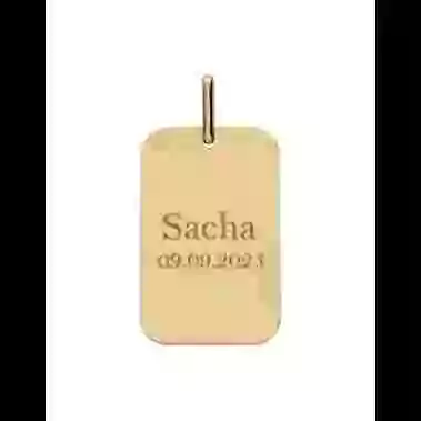M&eacute;daille Rectangle Or &agrave; Personnaliser image cachée