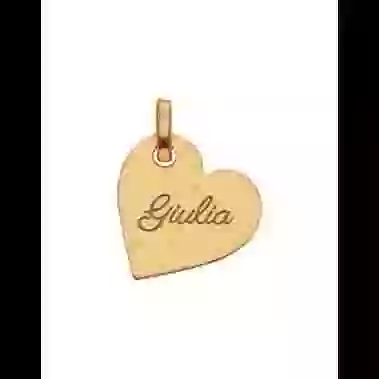 Petite M&eacute;daille C&oelig;ur en Or Personnalisable image cachée