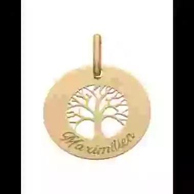 M&eacute;daille Or Arbre de Vie Personnalisable image cachée