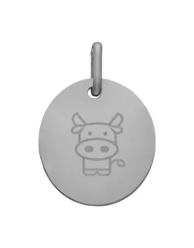 M&eacute;daille Ovale M Zodiaque Enfantin en Or &agrave; Personnaliser
