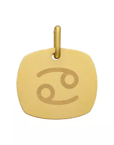 M&eacute;daille Carr&eacute;e M Signe Zodiaque en Or Personnalisable