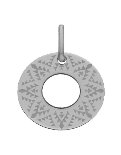 M&eacute;daille Ronde Ajour&eacute;e M Tribal en Or &agrave; Personnaliser