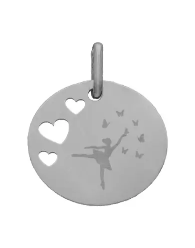 M&eacute;daille Ronde M Ajour&eacute;e Coeurs Danseuse
