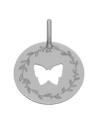 M&eacute;daille Papillon Ajour&eacute; M D&eacute;cor Laurier