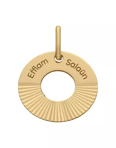 M&eacute;daille &agrave; Personnaliser en Or Cercle Soleil