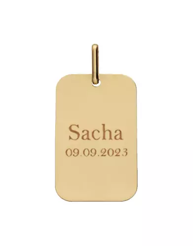 M&eacute;daille Rectangle Or &agrave; Personnaliser