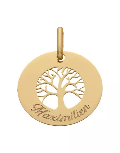 M&eacute;daille Or Arbre de Vie Personnalisable