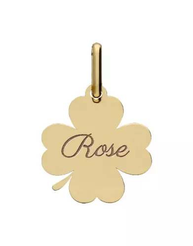 Pendentif Tr&egrave;fle en Or &agrave; Personnaliser