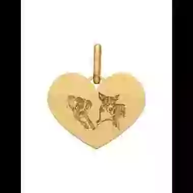 M&eacute;daille C&oelig;ur en Or &agrave; personnaliser avec une photo image cachée